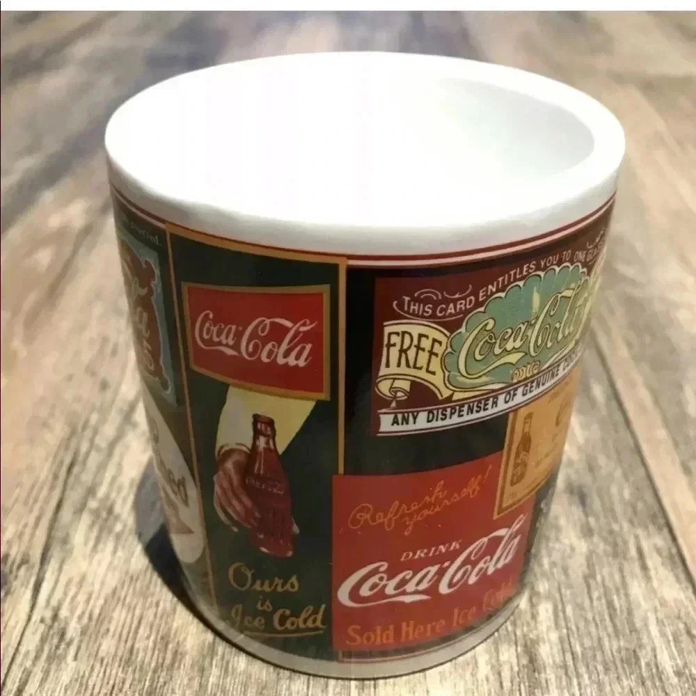 Vintage 2003 Coca-Cola Graphic Mug Retro Coke Sign Art Collector’s Coffee Decor - Picture 2 of 6